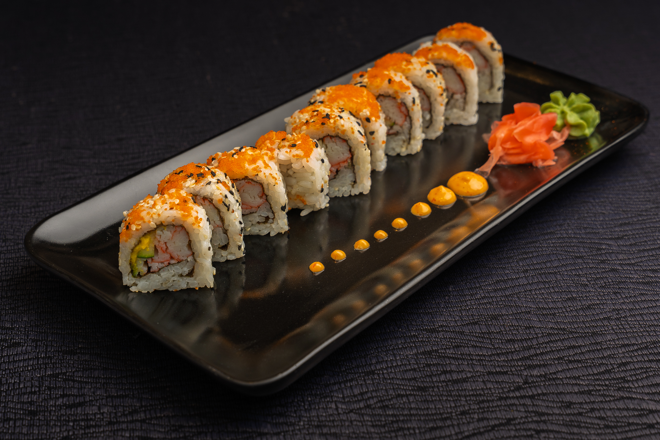 Sushi fotografiado para restaurante de cocina asiática en El Salvador